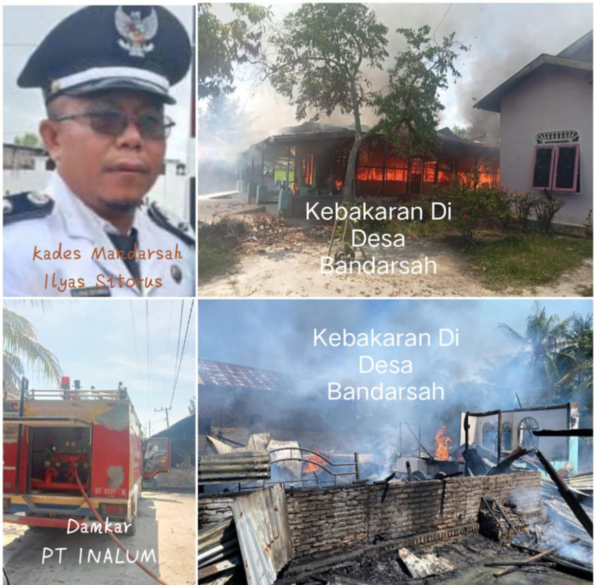 Ket. fhoto Peristiwa kebakaran rumah warga di Desa Mandarsah (M Pratama Sirait)